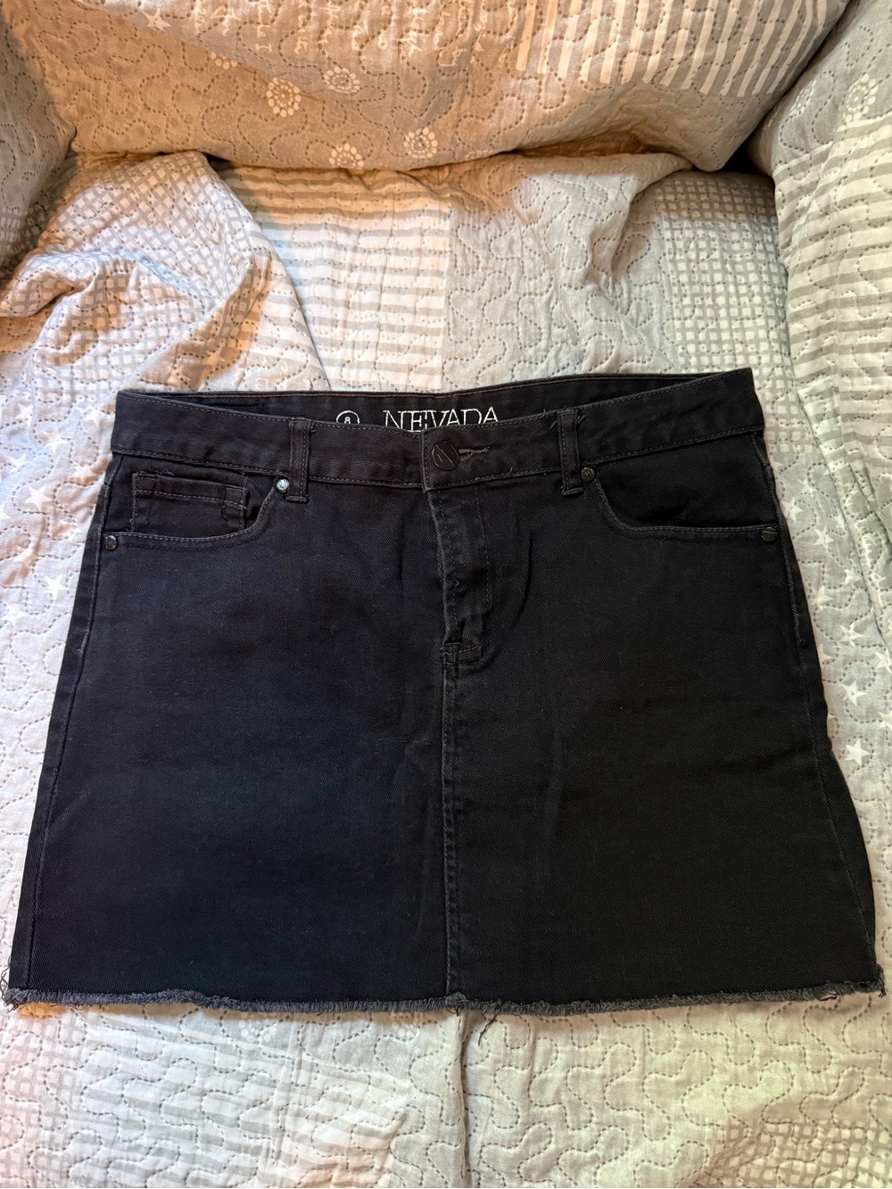 Black Denim Mini Skirt
